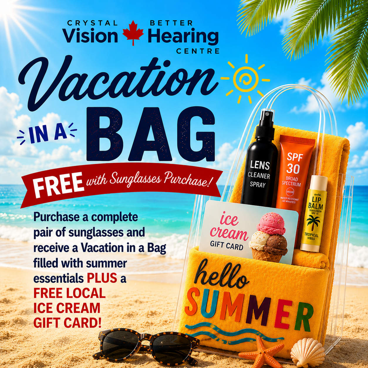 Promo graphic asking “Is it time to upgrade your hearing aids?” and “Receive Huge Savings when you trade in your hearing aid,” featuring two hearing aids and text promoting Audéo Infinio Sphere.